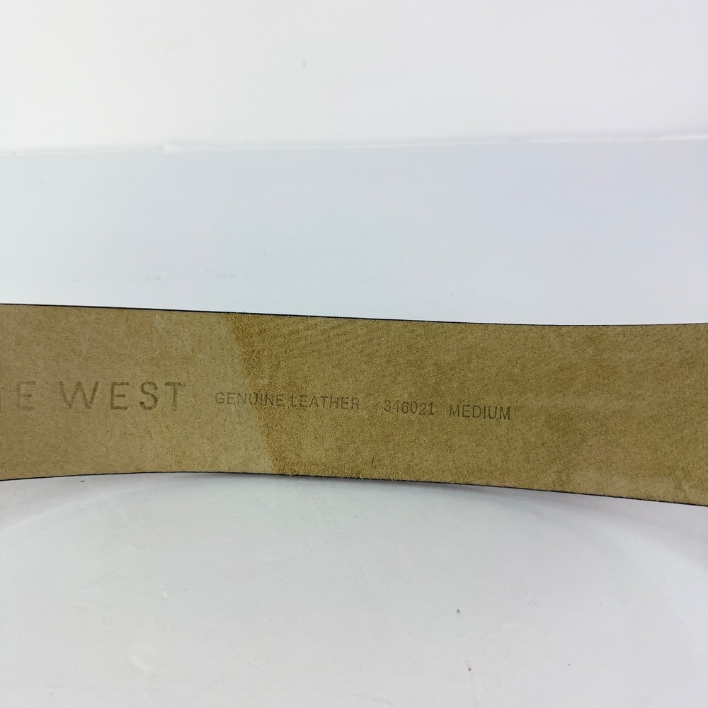 VTG RETRO Wide Nine West M Black Patent Leather Square Buckle Women Belt - Picture 7 of 10